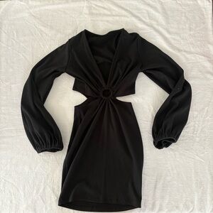 Vici Black Long Sleeve Cut-Out Dress